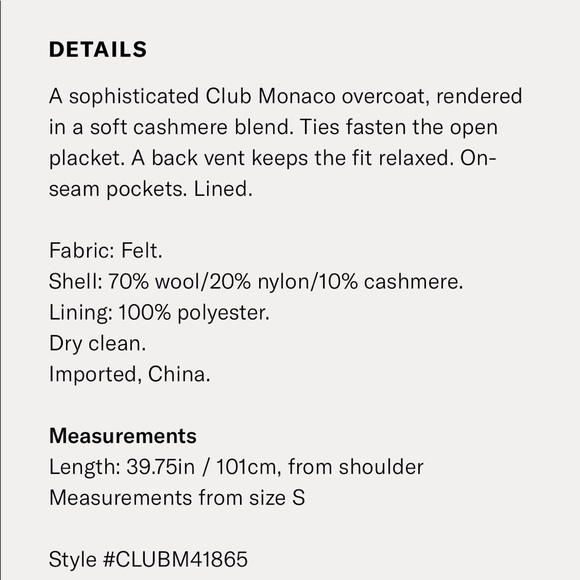 Club Monaco Blush Wrap Coat - Picture 4 of 7